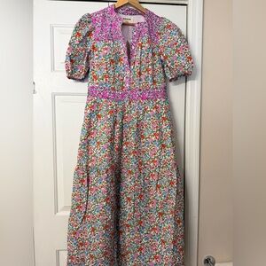 Boden | Floral Dress with Pink and Purple